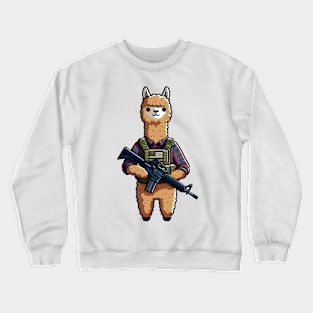 Tactical Alpaca Adventure Tee: Where Whimsy Meets Command Crewneck Sweatshirt